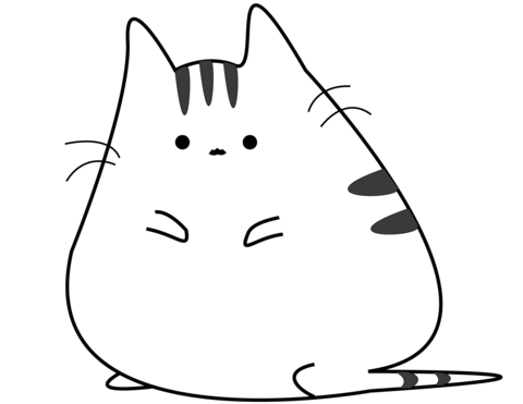 Fat Cat Coloring Page